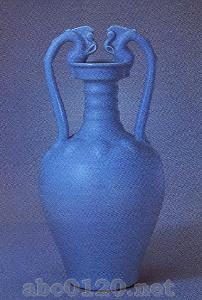 天藍釉龍耳瓶 