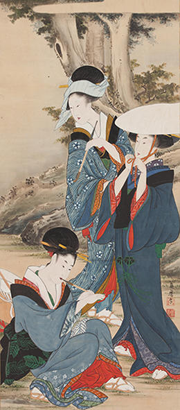 藤麿 《旅の女》 享和(1801-04)～文化年間(1804-18)前期頃 紙本着色一幅