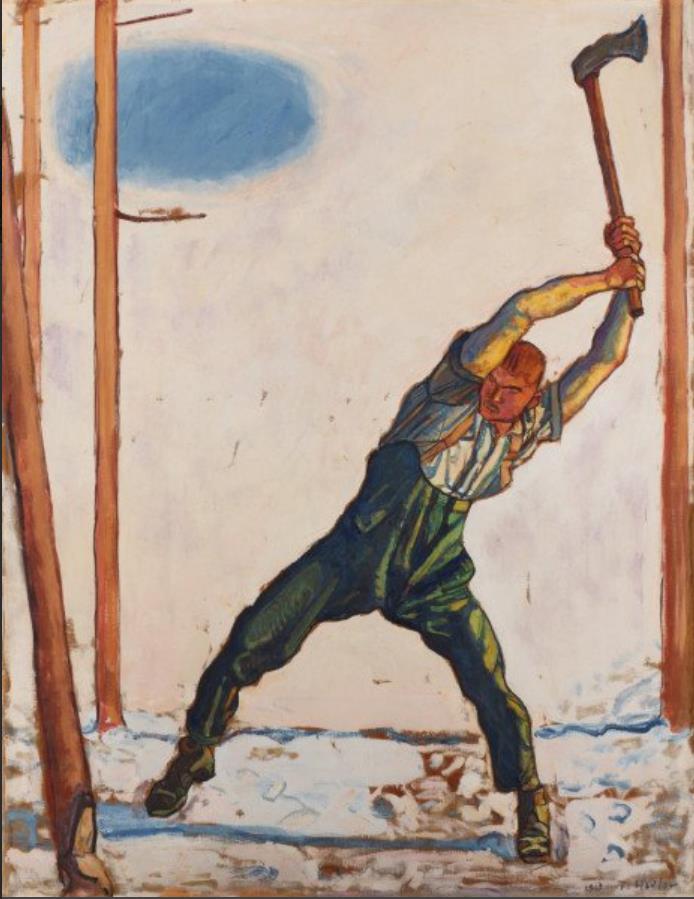 フェルディナント・ホドラー《木を伐る人》1910年 大原美術館蔵