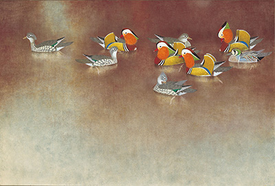 上村松篁「鴛鴦」 昭和40年（1965）