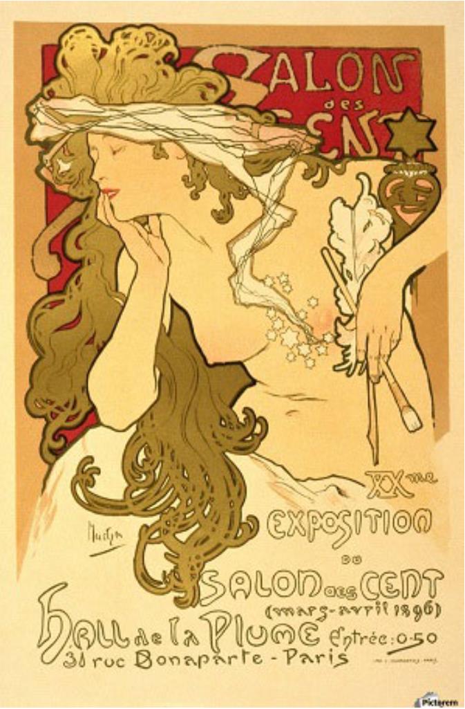 アルフォンス・ミュシャ 《サロン・デ・サン》 1896年、リトグラフ