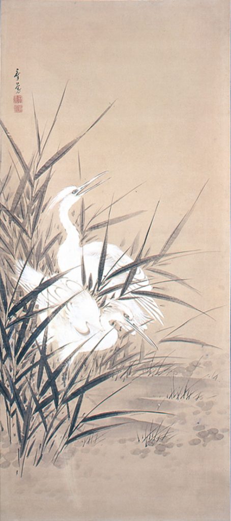 矢島群芳《四季花鳥図》4 幅対のうち秋　 高崎市タワー美術館蔵　後期展示