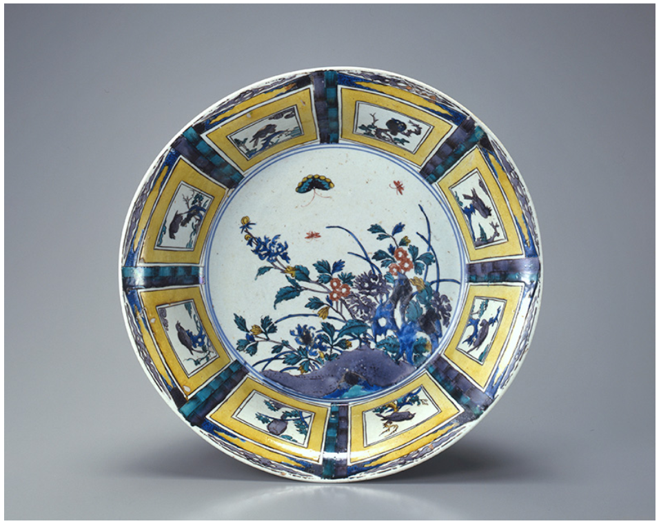 1.色絵蝶牡丹に鳥文鉢 古九谷 江戸時代前期 17世紀