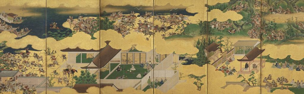 平家物語図屏風（左隻部分）江戸時代前期　岡田美術館蔵