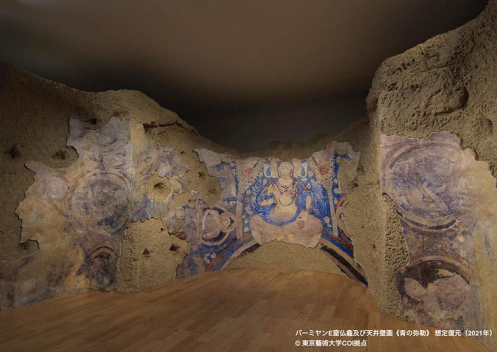 バーミヤンE 窟仏龕天井壁画《青の弥勒》想定復元図（2021年）＠東京藝術大学COI拠点