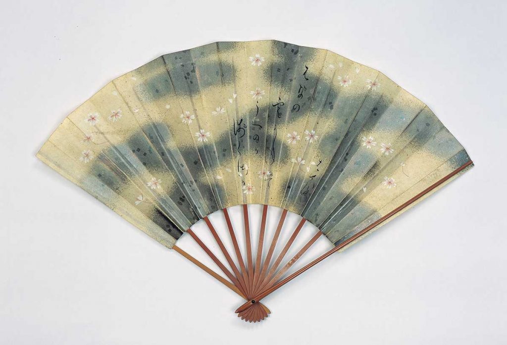松尾芭蕉筆　「はなの雲」句扇面 貞享4年（1687） 【前期展示】
