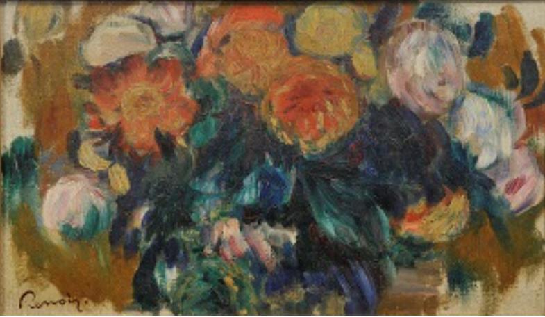 オーギュスト・ルノワール《花》1910年後半頃、油彩・キャンバス