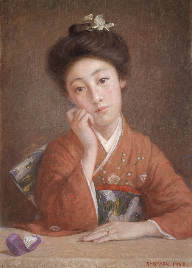 岡田三郎助 《ダイヤモンドの女》 1908年 福富太郎コレクション資料室