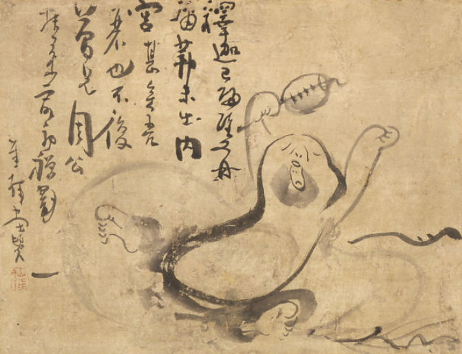 仙厓義梵《あくび布袋図》　江戸時代　19世紀