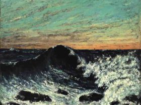 ギュスターヴ・クールベ《波、夕暮れにうねる海》1869年