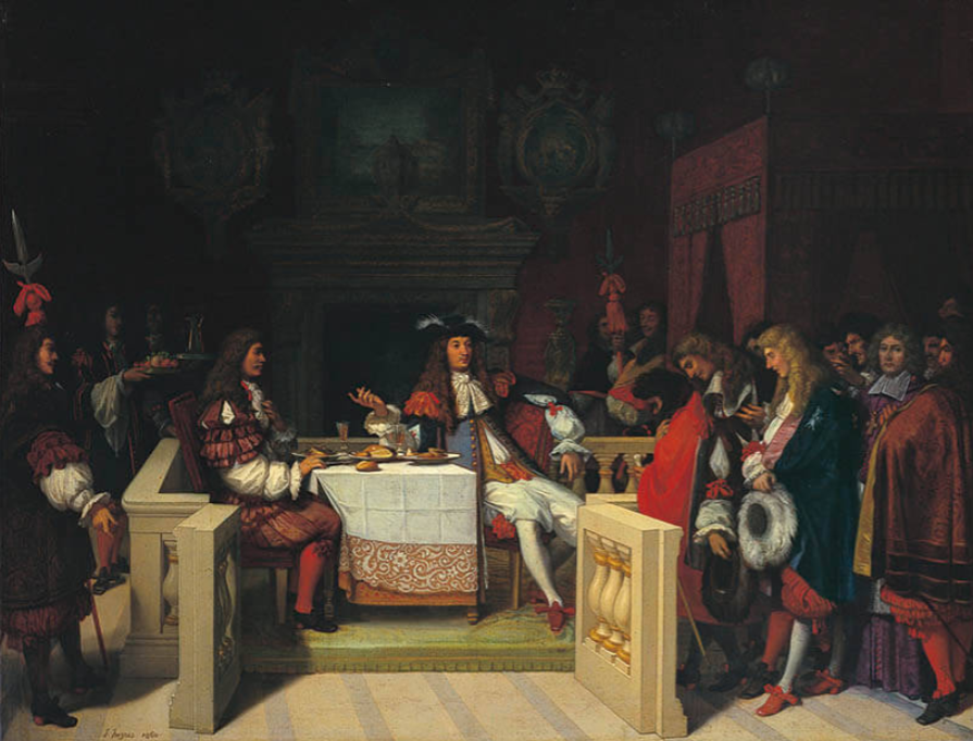 ジャン=オーギュスト=ドミニク・アングル《ルイ14世の食卓のモリエール》1860年