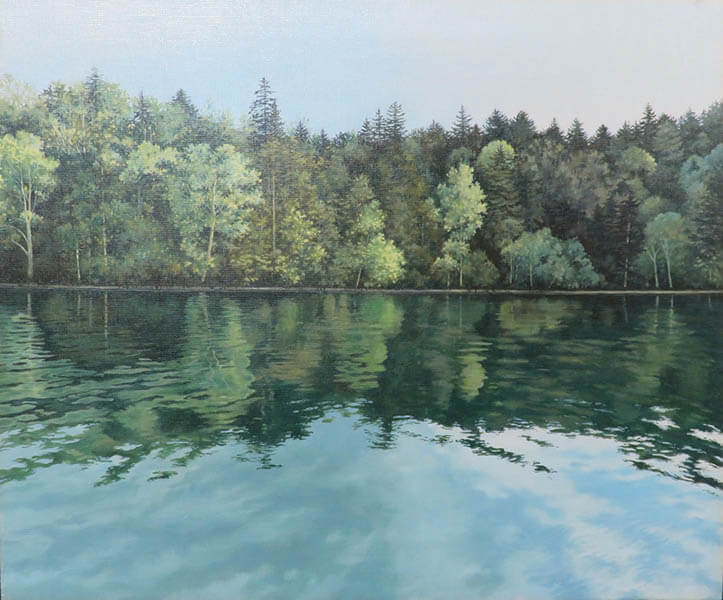 《然別湖（夏）》2013年 油彩、キャンバス 個人蔵