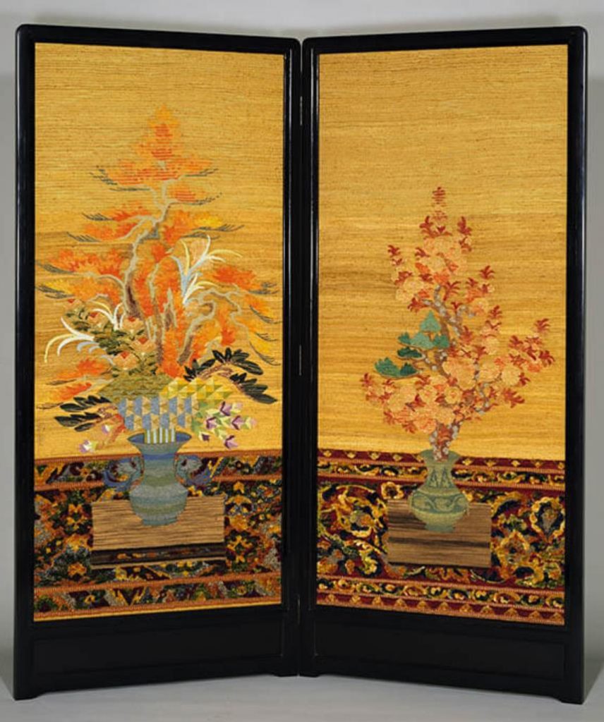 山鹿清華《手織錦屛風 立花》1935年　京都市美術館蔵