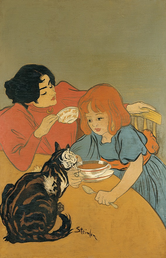 テオフィル＝アレクサンドル・スタンラン  《猫と一緒の母と子》  1885年　ASSOCIATION DES AMIS DU PETIT PALAIS, GENEVE
