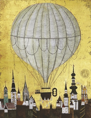 「王国への鍵　Bratislava」  銅版画、金箔、手彩色  ed.95部  60 × 45 cm