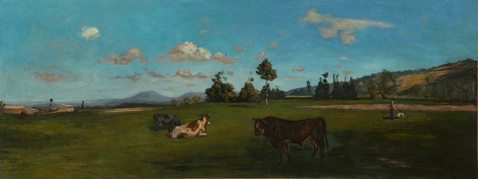 フレデリック・バジール 《サン＝ソヴ―ルの風景》 1865 年 カンヴァス・油彩
