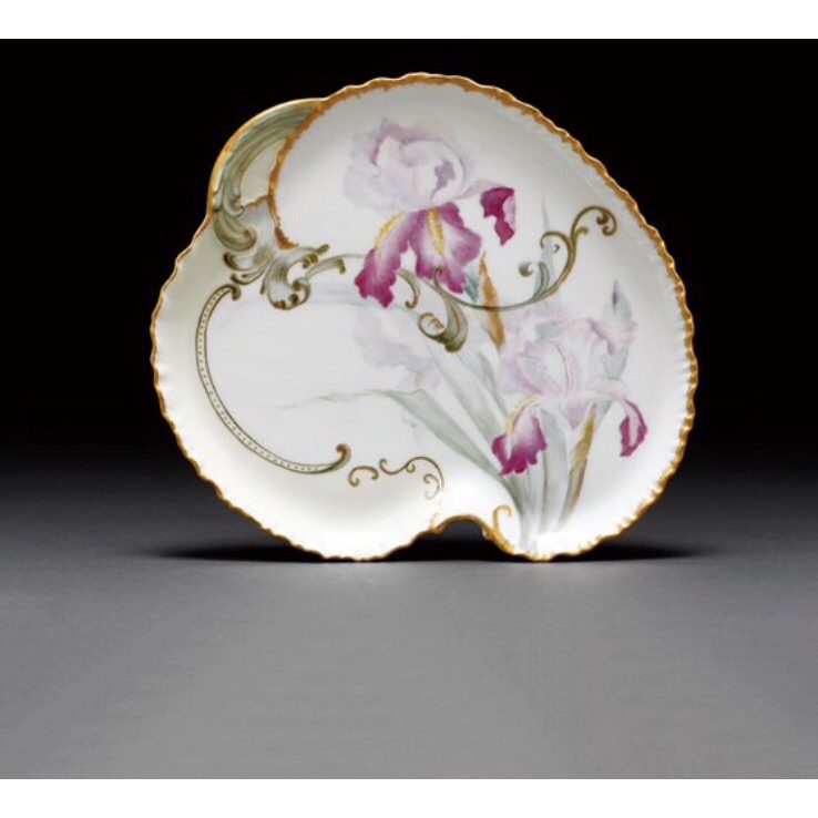 リモージュ（アビランド）アイリス文飾り皿  1888年～1896年頃