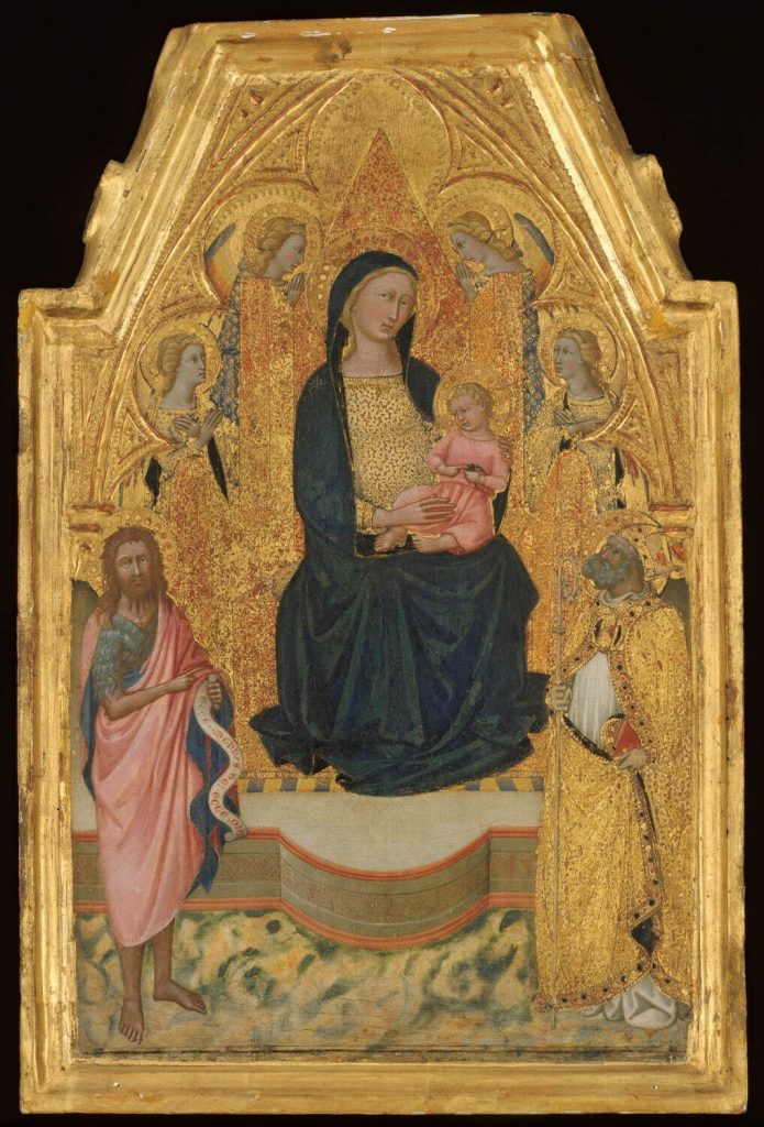 ニッコロ・ディ・ブオナッコルソ《玉座の聖母子と聖司教、洗礼者聖ヨハネ、四天使》1380年頃　Museum of Fine Arts, Boston, Gift of Mrs. Thomas O. Richardson
