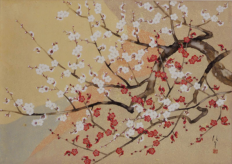 岡　信孝〈紅白梅〉2004年 成川美術館蔵
