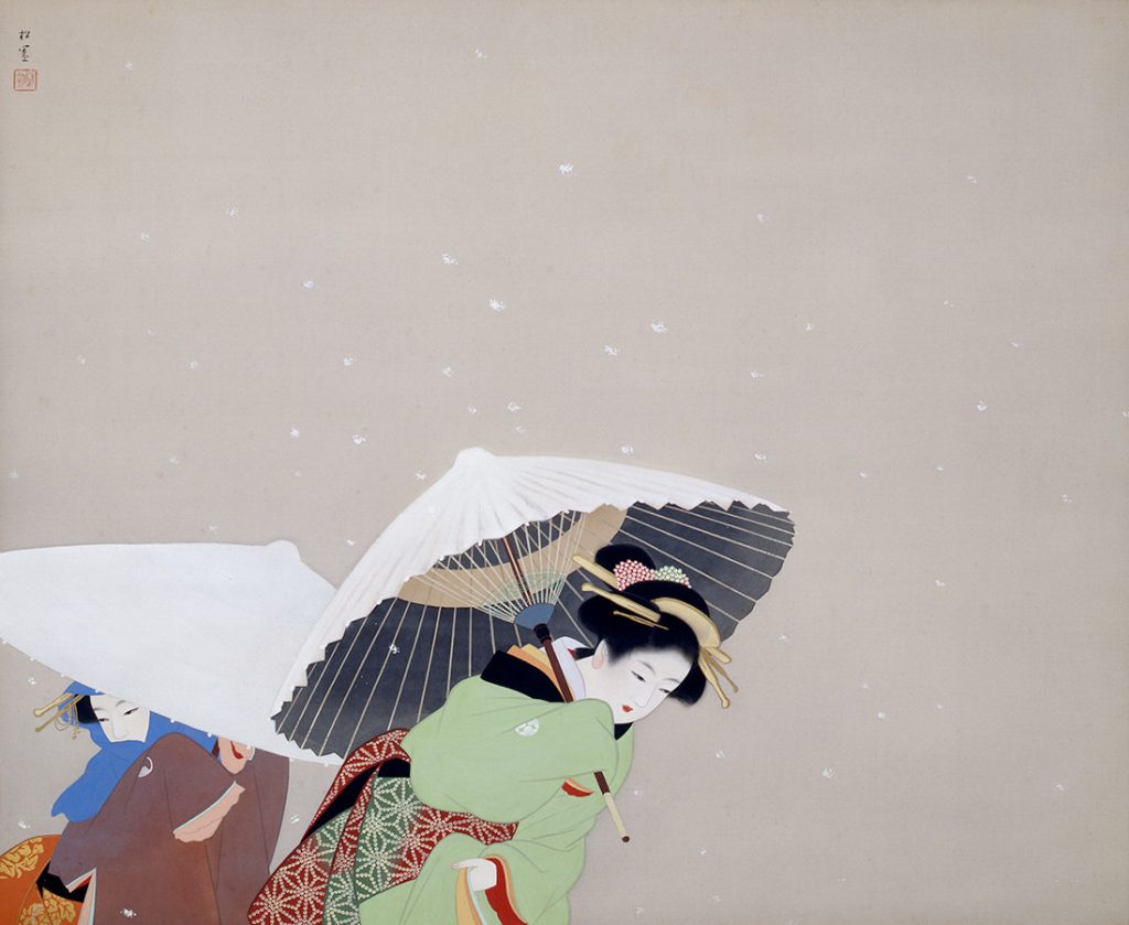 上村松園 《 牡丹雪 》 1944( 昭和 19) 年 絹本・彩色 山種美術館