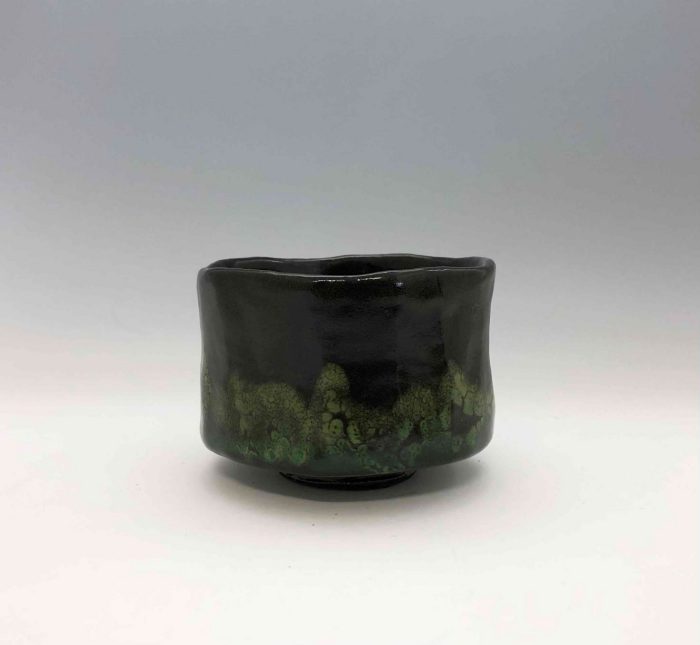 No.1　黒茶盌「翠緑」  11cm×8cm