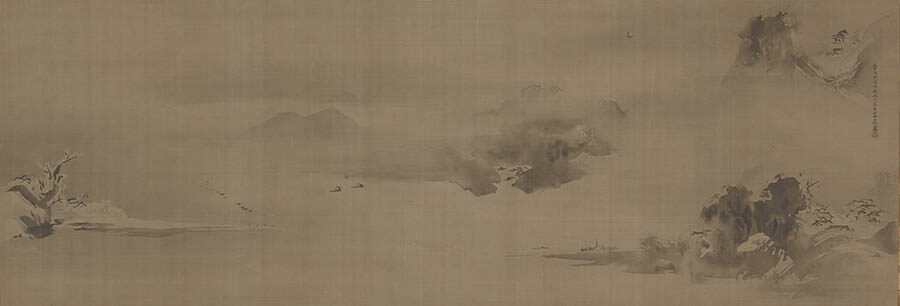 《瀟湘八景図》狩野探幽筆、江戸時代・寛文 5 年(1665)、1 幅
