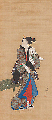 歌川国芳《縁台美人》 嘉永年間（18148～54）