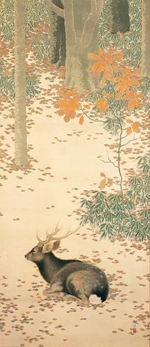 菱田春草《秋林遊鹿》1909年（当館蔵） 【3】日本画 院展の作家を中心に