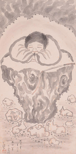 小川芋銭「石非羊」 大正15年（1926）個人蔵