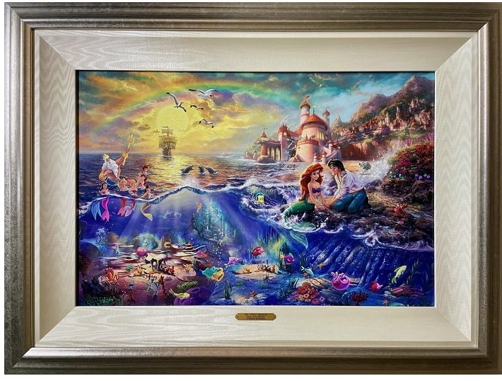作品名：The Little Mermaid アーティスト名：THOMAS KINKADE  技法：ディズニーファインアート 額装サイズ：68.5×91.5ｃｍ