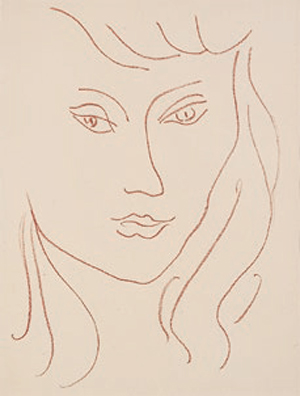 アンリ・マティス《女性の顔（詩画集『顔』より）》1946年
