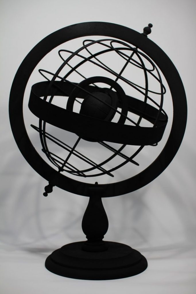 宮原 嵩広  「object receptor -Armillary sphere」 2020年  彫刻、アクリル塗料、その他  H57 × W30 × D30 cm