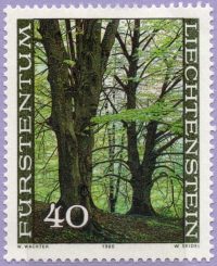 春、新緑のセイヨウブナ リヒテンシュタイン 1980年発行