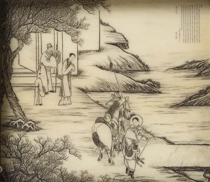 「木蘭詩図衝立」（部分）、中華民国・20世紀　大倉集古館蔵