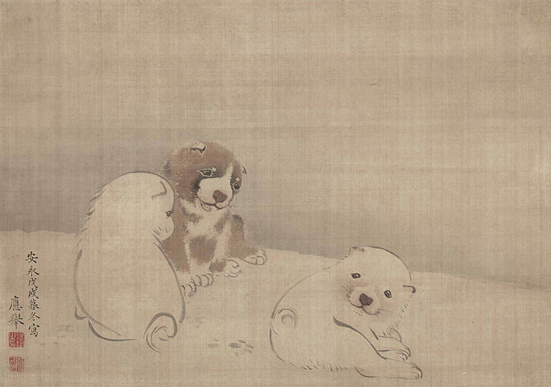 円山応挙　《狗子図》　安永7年（1778年）　敦賀市立博物館
