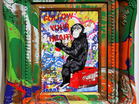 Mr.Brainwash「Everyday Life,2021」 フレームキャンバスにミクストメディア、31.8×26.7cm