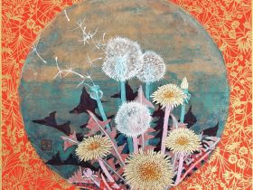 たんぽぽ　色紙