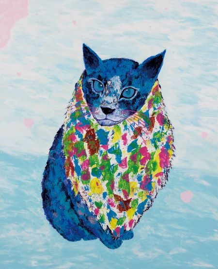 「青い猫」  65.2 x 53cm