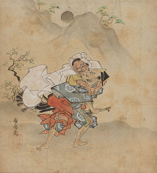 《大森彦七図》（「雑画帖」のうち）、英一蝶筆、江戸時代・17世紀　大倉集古館蔵