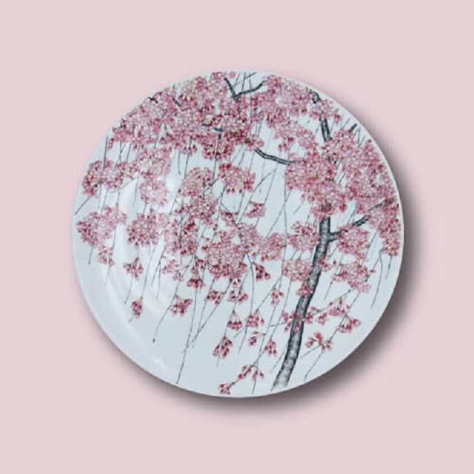 枝垂桜文 大皿（径41.0cm 高さ7.2cm）