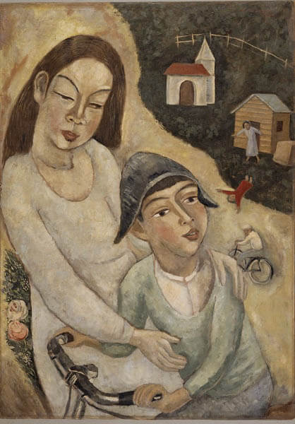 北川民次《姉弟》 1949 年　油彩、カンヴァス