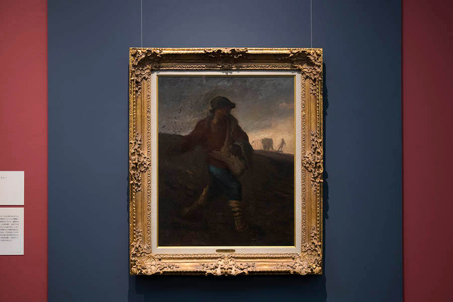 ジャン＝フランソワ・ミレー《種をまく人》1850年　山梨県立美術館蔵 ※画像はオリジナルの《種をまく人》