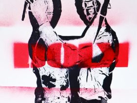 DOLK「Grenade Lovers with red Dolk stencil」 50x70