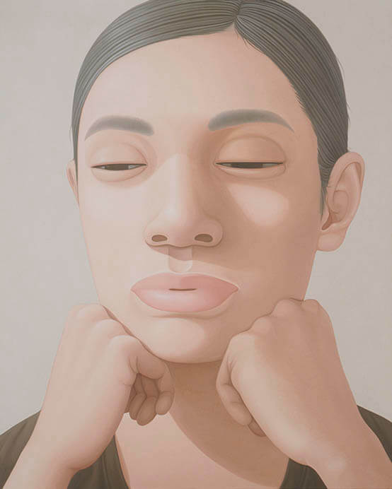 小林孝亘《Portrait―resting cheeks in hands》2006年、油彩、カンヴァス、162.0×130.5cm（西村画廊蔵）