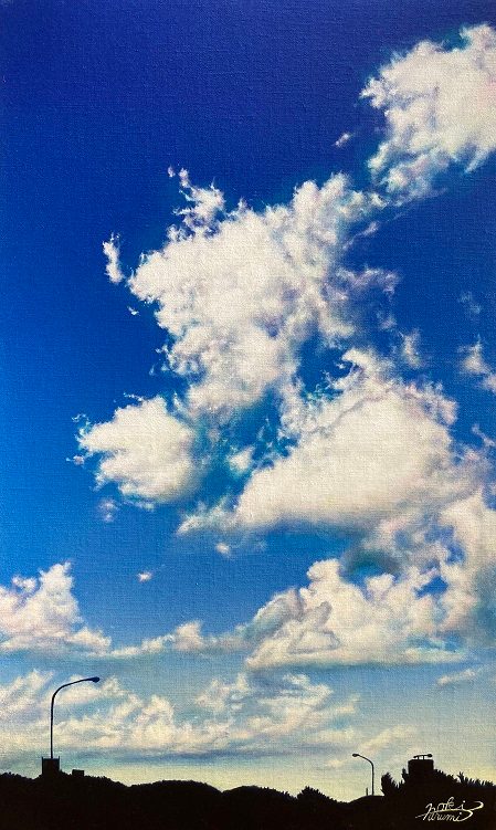 作品名：空～青を漂う～  サイズ：8号