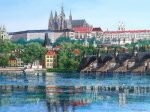 「プラハ城とモルダウ川」　油彩　M40