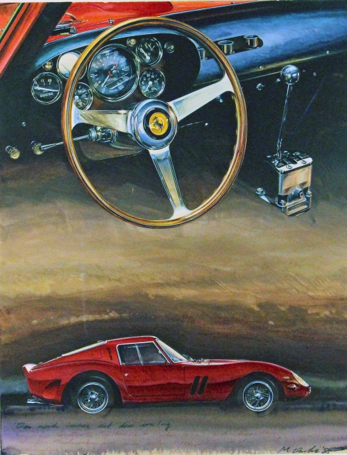大内 誠　「Ferrari250GTO」　アクリル画