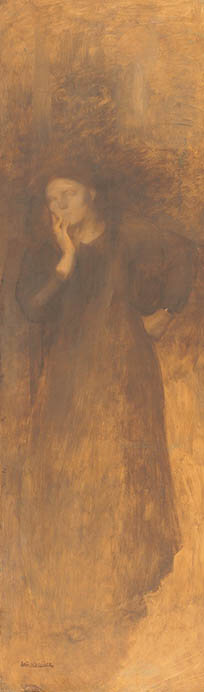 ウジェーヌ・カリエール　もの思いにふける若い娘(三連画の一点)　1894～1902年頃　油彩、カンバス