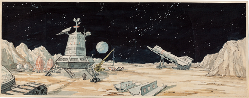 月面基地 イメージボード、「怪獣総進撃」（1968）より © TOHO CO., LTD.