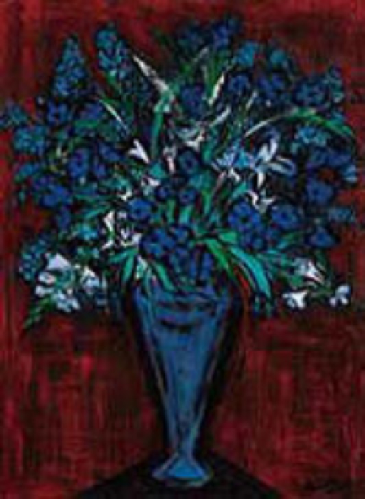 「青い花と花瓶」(8号)